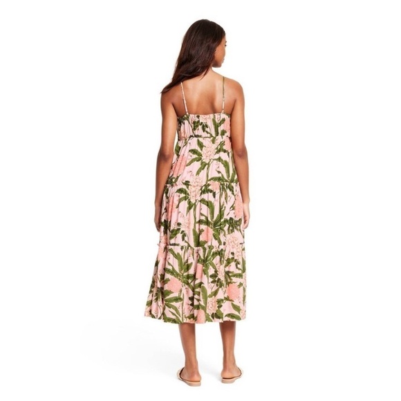 Agua Bendita x Target Women's Peony Botanical Print Tie-Front Midi Dress - Picture 2 of 7